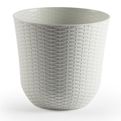 PlasticForte Plantenpot - ivoor wit - D32,5xH30,5 cm - rotan kunststof - bloempot