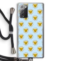 Leeuwenkoppen: Samsung Galaxy Note 20 / Note 20 5G Transparant Hoesje met koord Leeuwenkoppen: Samsung Galaxy Note 20 / Note 20 5G Transparant Hoesje met koord