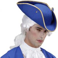 Driehoekige piratenhoed - blauw - vilt - volwassenen - steek - piratensteek - hoeden