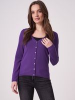 Basic fijngebreid vest met V-hals van biologisch cashmere