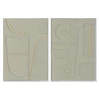 Schilderij Home ESPRIT Groen Gouden Modern (2 Stuks)