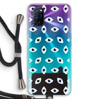 Eyes pattern: Oppo A52 Transparant Hoesje met koord