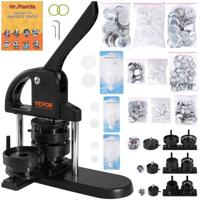 VEVOR button machine button maker machine 25/32/58 mm, badge punch press, button press, DIY badge press machine button badge maker voor gepersonaliseerde badges inclusief magisch boek