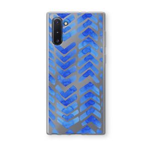 Blauwe pijlen: Samsung Galaxy Note 10 Transparant Hoesje