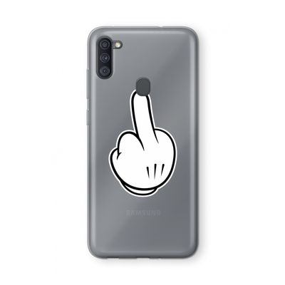 Middle finger white: Samsung Galaxy A11 Transparant Hoesje