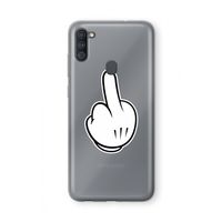 Middle finger white: Samsung Galaxy A11 Transparant Hoesje