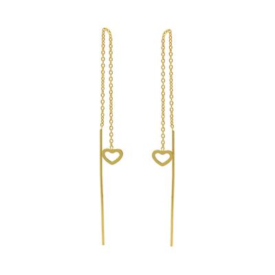 Karma Pull Through Doortrek Oorbellen Open Heart Goud