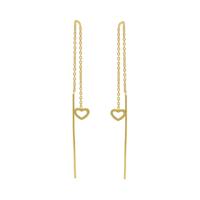 Karma Pull Through Doortrek Oorbellen Open Heart Goud