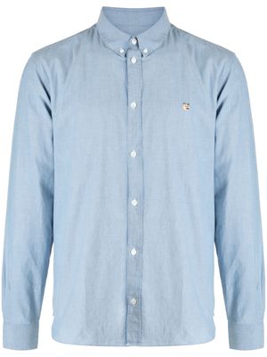 Maison Kitsuné chemise en coton à logo brodé - Bleu
