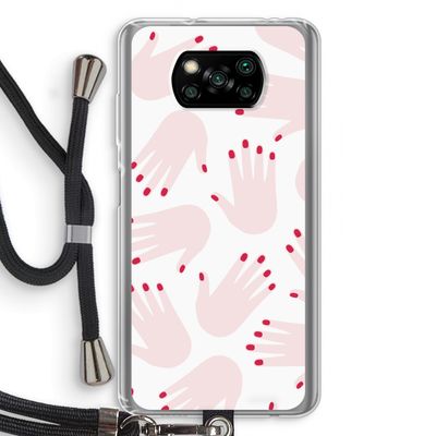 Hands pink: Xiaomi Poco X3 Pro Transparant Hoesje met koord