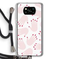 Hands pink: Xiaomi Poco X3 Pro Transparant Hoesje met koord