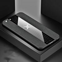Voor OPPO A57 XINLI stiksels doek Textue schokbestendige TPU beschermhoes (zwart)