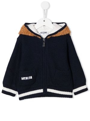 Moschino Kids veste zippée à motif Teddy Bear - Bleu