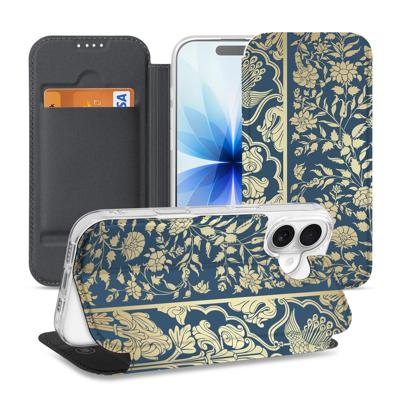 Apple iPhone 17 Smart Cover Hoesje Beige Flowers