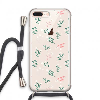 Small white flowers: iPhone 8 Plus Transparant Hoesje met koord