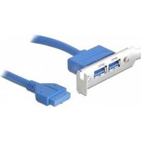 DeLOCK USB 3.0 19-pin - 2 x USB 3.0-A USB-kabel 0,4 m USB 3.2 Gen 1 (3.1 Gen 1) USB A Blauw - thumbnail