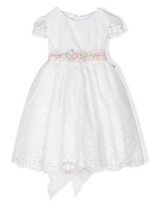 Mimilù robe à fleurs brodées - Blanc