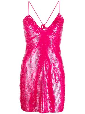 P.A.R.O.S.H. robe courte Gleam à sequins - Rose