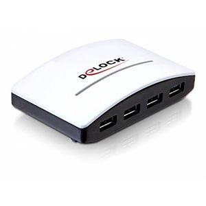 DeLOCK USB 3.0 External HUB 4 Port 5000 Mbit/s Zwart, Wit