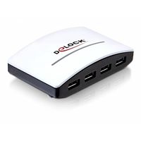 DeLOCK USB 3.0 External HUB 4 Port 5000 Mbit/s Zwart, Wit - thumbnail