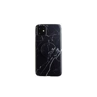 iPhone 8 hoesje - Backcover - Marmer - Ringhouder - TPU - Zwart