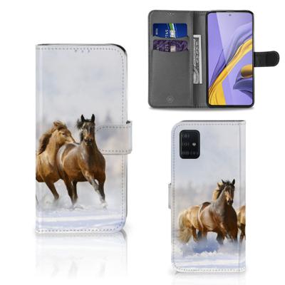 Samsung Galaxy A51 | Telefoonhoesje | Met pasjeshouder | Paarden