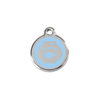 Fish Bowl Light Blue roestvrijstalen kattenpenning small/klein dia. 2 cm - Reddingo