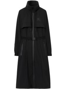 Burberry parka ceinturée à motif monogrammé - Noir