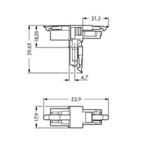 WAGO Net-T-splitter [Netstekker - Netbus, Netbus] Totaal aantal polen: 2 + PE Zwart 1 stuk(s) - thumbnail