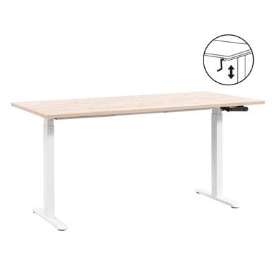 Leen Bakker - Bureau Homeworx Zit/sta Handmatig Verstelbaar - Eikenkleur/wit - 75/118x160x80 Cm - Metaal/Hout - Bruin