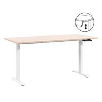Leen Bakker - Bureau Homeworx Zit/sta Handmatig Verstelbaar - Eikenkleur/wit - 75/118x160x80 Cm - Metaal/Hout - Bruin