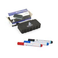 Magnetische whiteboard set - wisser met 3 stuks gekleurde markers - Whiteboard accessoires