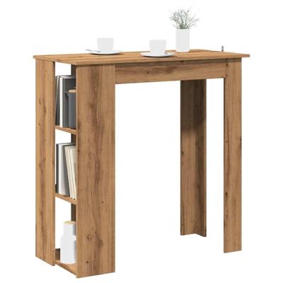 Bartafel met schap 102x50x103,5cm bewerkt hout artisanaal eiken