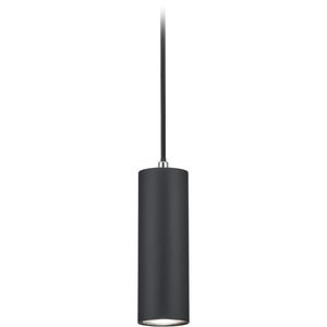 LED Railverlichting - Hanglamp - Trion Dual Monla - 2 Fase - GU10 Fitting - Rond - Mat Zwart - Aluminium