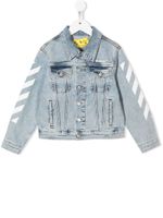 Off-White Kids veste en jean à logo imprimé - Bleu