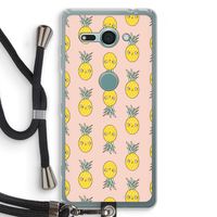Ananas: Sony Xperia XZ2 Compact Transparant Hoesje met koord