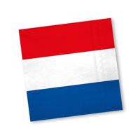 Vlag Holland/Nederland servetten - 20x stuks - rood wit blauw - Koningsdag thema versiering - thumbnail