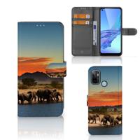 OPPO A53 | OPPO A53s | Telefoonhoesje | Met pasjeshouder | Olifanten