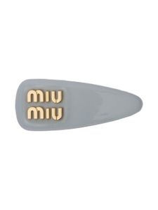 Miu Miu barrette en cuir verni - Argent