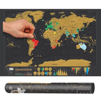 School onderwijs kantoorbenodigdheden kras wereldkaart grootte: 82 5 x 59.3cm