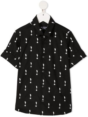 Neil Barrett Kids chemise à imprimé graphique - Noir