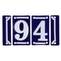 Best for Boots huisnummer 94 - met sierrand - Oudhollands - emaille - blauw/wit