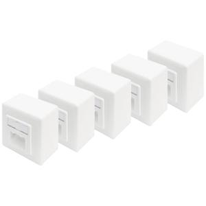 Digitus DN-9006/B5-N Netwerkdoos Opbouw (op muur) CAT 6 2 poorten Zuiver wit 5 stuk(s)