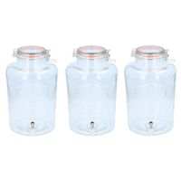 Set van 3x stuks glazen drank dispensers/limonadetap 8 liter - thumbnail