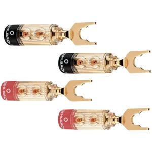 Oehlbach 3033 Luidsprekerconnector Stekker, recht Goud, Rood, Zwart 4 stuk(s)