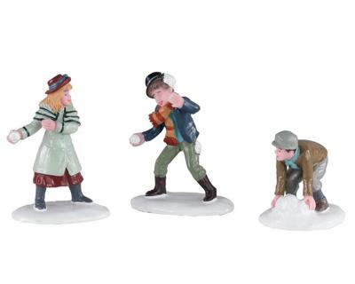 Snowball skirmish, set of 3 - Lemax