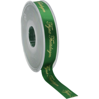 Satijnlint | 15mm | 25m | PP | Fijne Feestdagen | groen