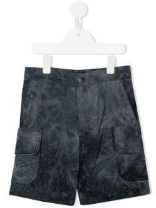 Emporio Armani Kids short cargo à imprimé tie dye - Bleu