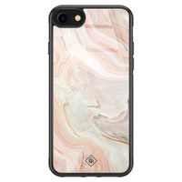 iPhone SE 2020 glazen hardcase - Marmer waves