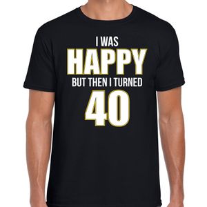 Verjaardag cadeau t-shirt 40 jaar - happy 40 zwart voor heren 2XL  -
